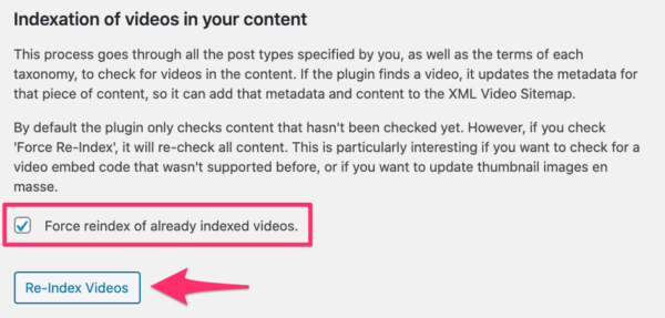 Force reindexation - Video SEO