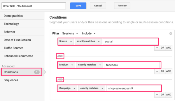 Custom campaigns and segments