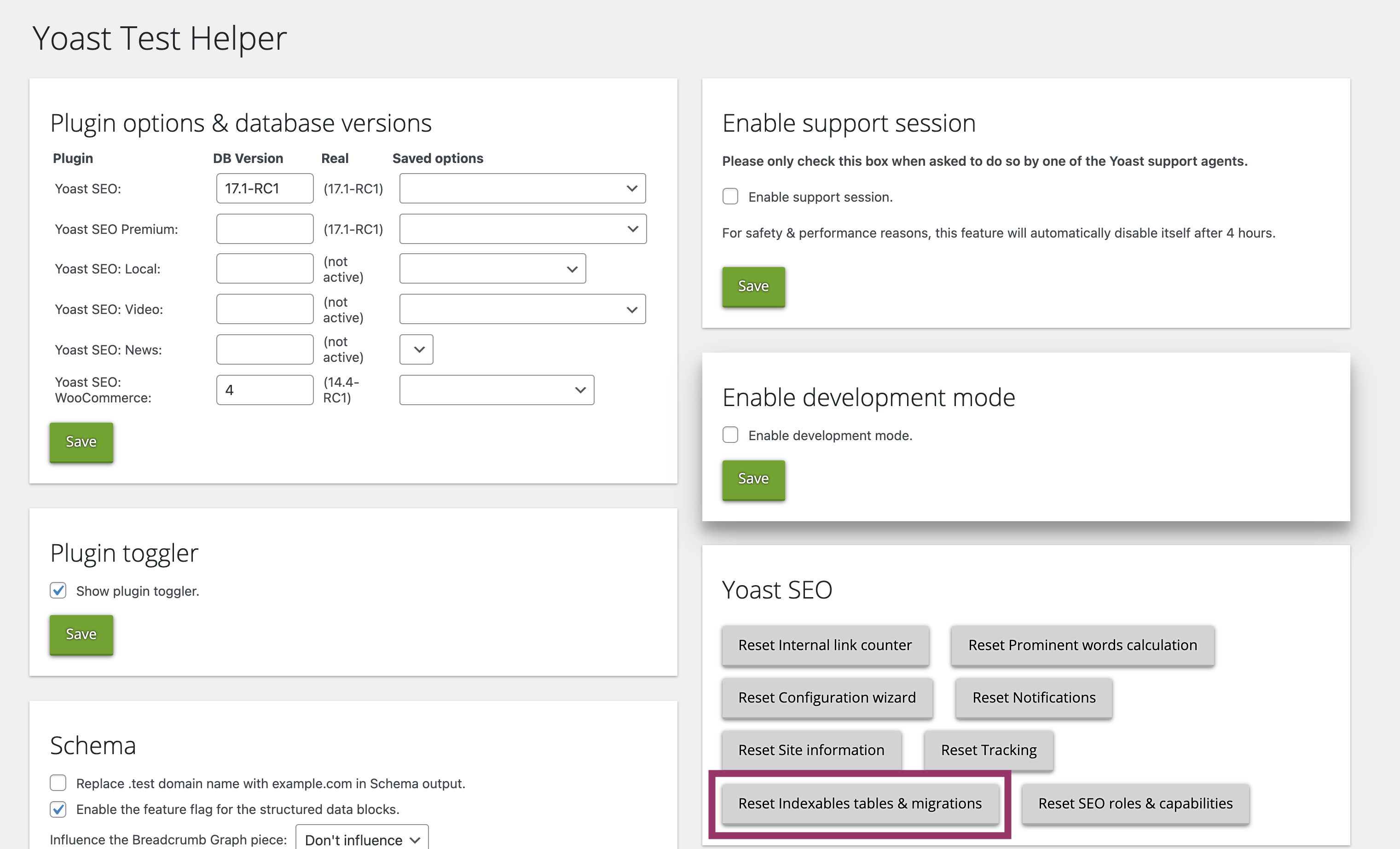 reset yoast indexables