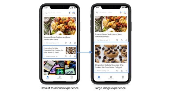 Difference between small and large image in Google Discover