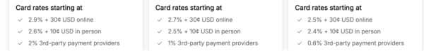 different card rates for different plans in Shopify