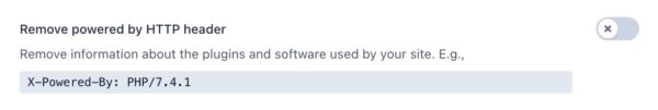 screenshot of the "Remove powered by HTTP header" toggle in the crawl optimization settings in Yoast SEO