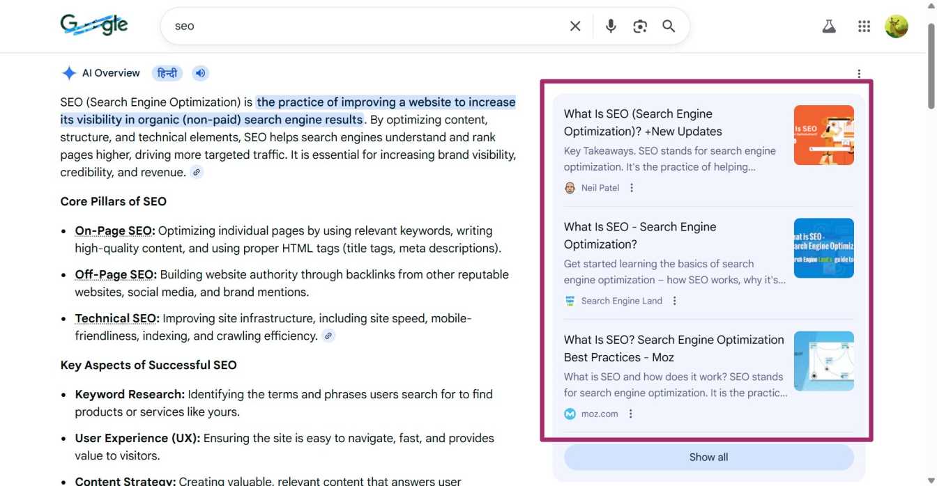 google ai overview citing resources